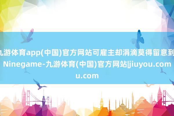 九游体育app(中国)官方网站可雇主却涓滴莫得留意到-Ninegame-九游体育(中国)官方网站|jiuyou.com