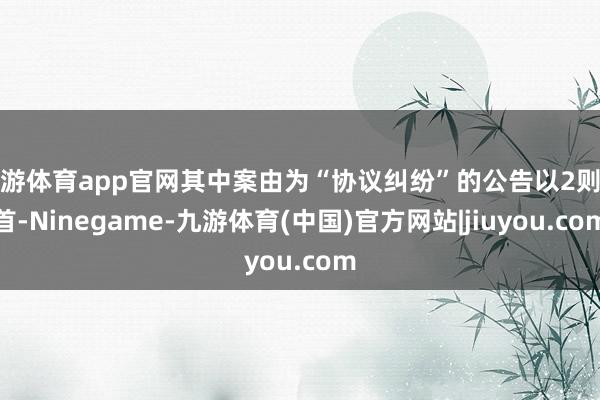 九游体育app官网其中案由为“协议纠纷”的公告以2则居首-Ninegame-九游体育(中国)官方网站|jiuyou.com